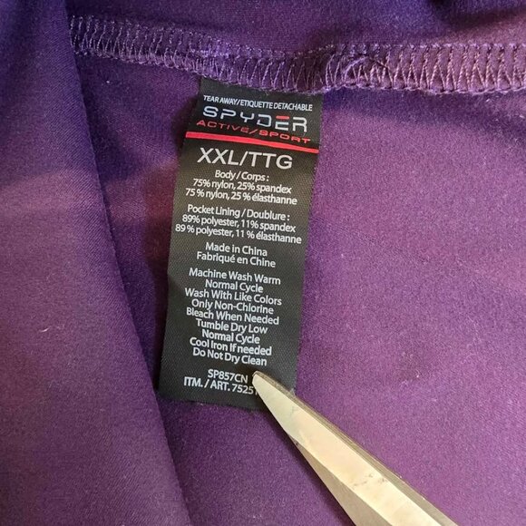 Woman's Spyder Active Full Zip Jumper Purple Size 2XL - Picture 3 of 5